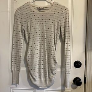 Ivory with gray polka dots maternity sweater